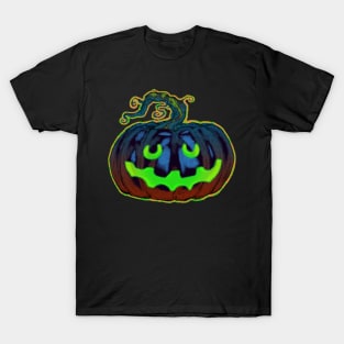 Halloween Jack O' Lantern Two Black & Green T-Shirt